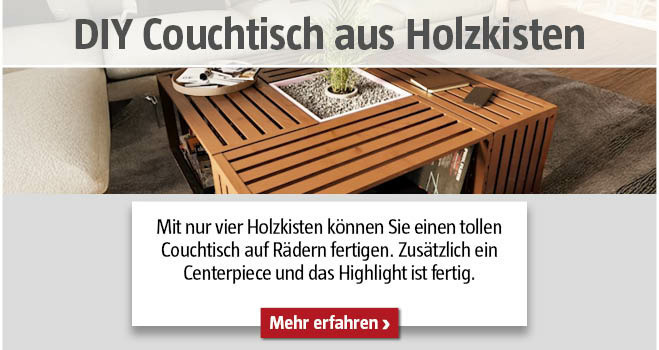 DIY Couchtisch aus Holzkisten