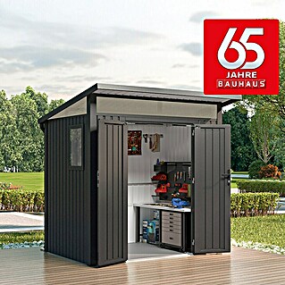 Gardol Gerätehaus Style (Außenmaß inkl. Dachüberstand (B x T): 225 x 190 cm, Metall, Schwarz)