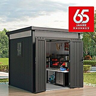 Gardol Gerätehaus Cubus (Außenmaß inkl. Dachüberstand (B x T): 230 x 230 cm, Metall, Schwarz)