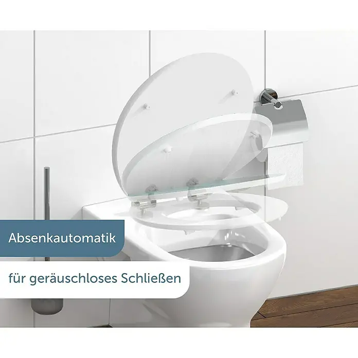 Schütte WC-Sitz Blue Wood - MDF, Türkis/Braun, Mit Absenkautomatik - Toilettensitz mit Absenkautomatik für geräuschloses Schließen, modernes Design und hoher Komfort im Badezimmer.