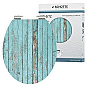 Schütte WC-Sitz Blue Wood (MDF, Türkis/Braun, Mit Absenkautomatik) | BAUHAUS