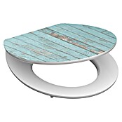 Schütte WC-Sitz Blue Wood (MDF, Türkis/Braun, Mit Absenkautomatik) | BAUHAUS