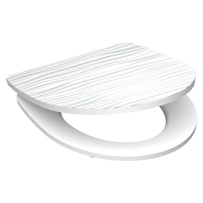 Schütte WC-Sitz White Wave (Duroplast, Weiß/Grau, Mit Absenkautomatik) | BAUHAUS