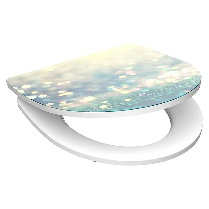 Schütte WC-Sitz Magic Light - Duroplast, Bunt, Mit Absenkautomatik - Elegantes, glitzerndes Toilettensitz-Design. Der Toilettensitz bietet Komfort und Stil, ideal für moderne Badezimmer.
