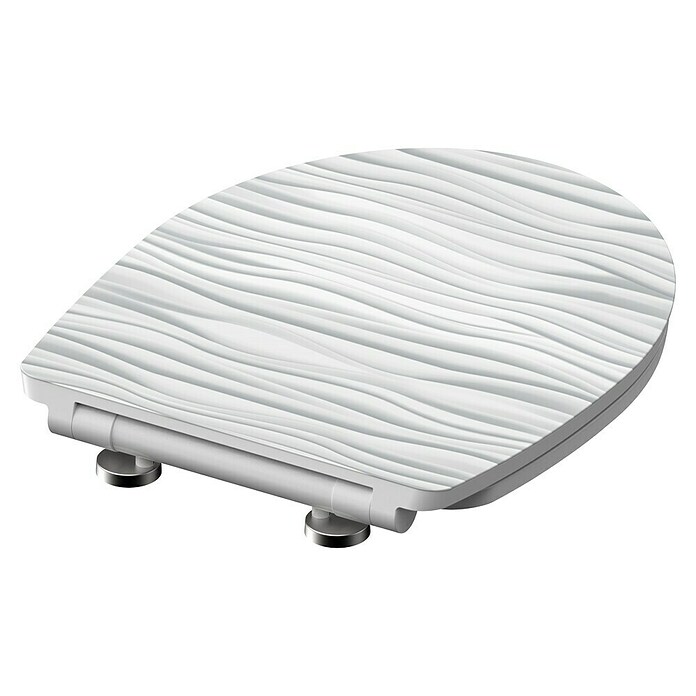 Schütte WC-Sitz White Wave (Duroplast, Weiß/Grau, Mit Absenkautomatik) | BAUHAUS