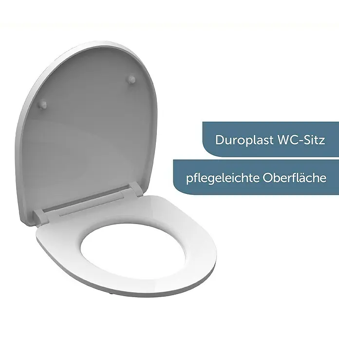 Schütte WC-Sitz Water Lily - Duroplast, Blau, Mit Absenkautomatik - WC-Sitz aus Duroplast mit pflegeleichter Oberfläche. Der Toilettendeckel ist in Weiß gehalten und für eine einfache Reinigung konzipiert.