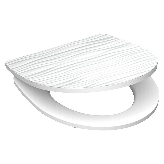 Schütte WC-Sitz White Wave (Duroplast, Weiß/Grau, Mit Absenkautomatik) | BAUHAUS