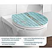Schütte WC-Sitz Blue Wood (MDF, Türkis/Braun, Mit Absenkautomatik) | BAUHAUS