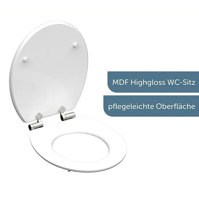 Schütte WC-Sitz Flowers and Wood - MDF, Grau/Rosa, Mit Absenkautomatik - Hochglanz WC-Sitz aus MDF mit pflegeleichter Oberfläche für einfache Reinigung und ein modernes Aussehen im Badezimmer.