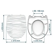 Schütte WC-Sitz White Wave (Duroplast, Weiß/Grau, Mit Absenkautomatik) | BAUHAUS