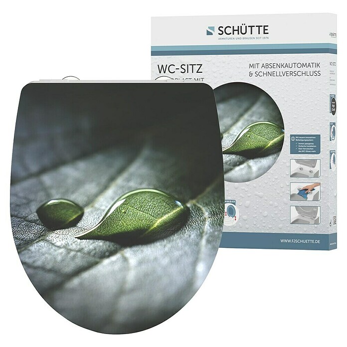 Schütte WC-Sitz Raindrop (Duroplast, Grün, Mit Absenkautomatik) | BAUHAUS