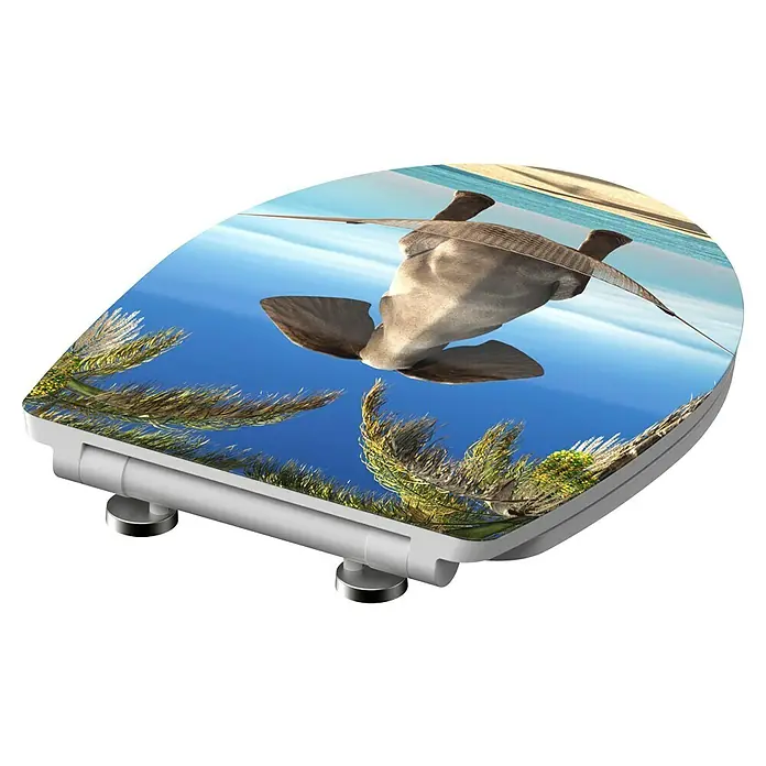 Schütte WC-Sitz Happy Elephant - Duroplast, Bunt, Mit Absenkautomatik - WC-Sitz mit einem auffälligen Design eines Mantarochens unter Wasser, der eine einzigartige Note ins Badezimmer bringt.