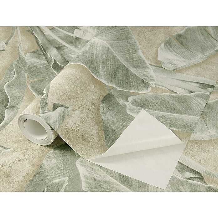 Tesa Rasch Strukturtapete Cuba Blatt (Selbstklebend, Grün, Floral, 6 x 0,53 m) | BAUHAUS