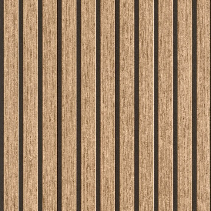 Tesa Rasch Strukturtapete Akustikpaneel-Optik (Selbstklebend, Braunbeige, Holzoptik, 6 x 0,53 m) | BAUHAUS