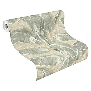 Tesa Rasch Strukturtapete Cuba Blatt (Selbstklebend, Grün, Floral, 6 x 0,53 m)