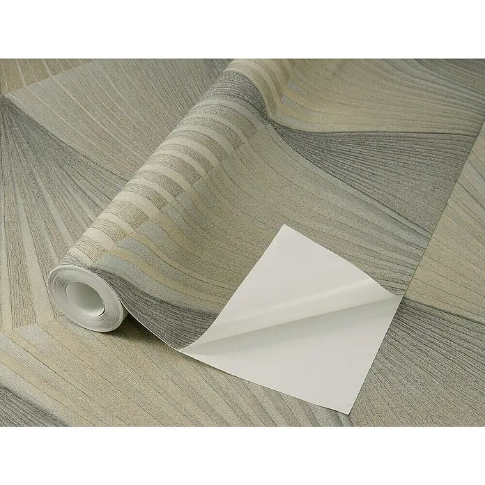 Tesa Rasch Strukturtapete Cairo - Selbstklebend, Greige, 3D-Optik, 6 x 0,53 m - Eine Rolle geometrische Tapete in Beige- und Grautönen mit abziehbarer Rückseite.