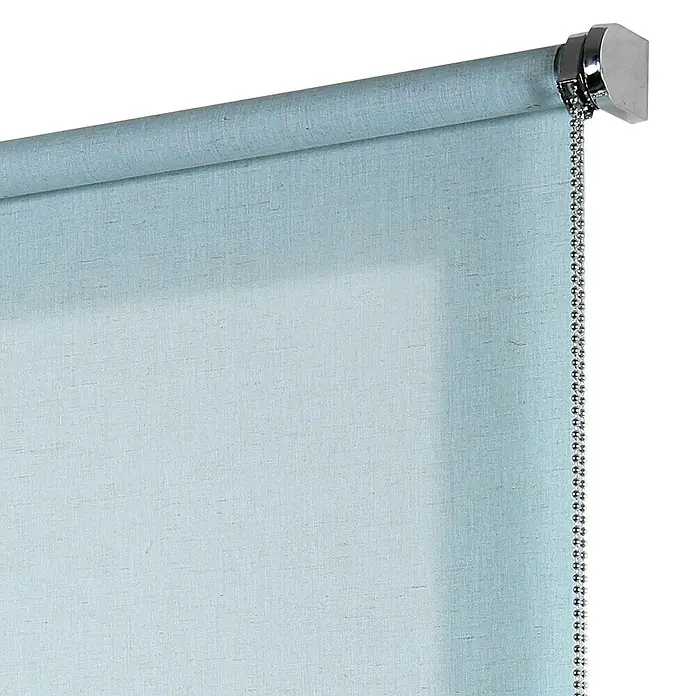Estor enrollable Roll-up Scandi - An x Al: 80 x 180 cm, Aguamarina, Unicolor - Estor enrollable azul claro con cadena y accesorios plateados, que ofrece una decoración elegante y filtra la luz.