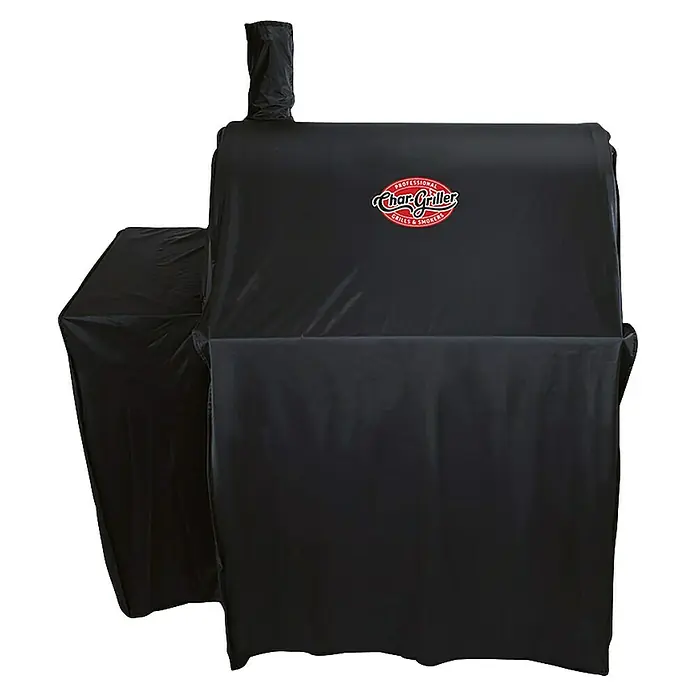 Char-Griller Grill-Schutzhülle - Passend für: Mittelgroße Holzkohlegrills (bis zu 84 cm) und Offset-Räuchergeräte - Schwarze Char-Griller Grill- und Smoker-Abdeckung zum Schutz des Geräts.