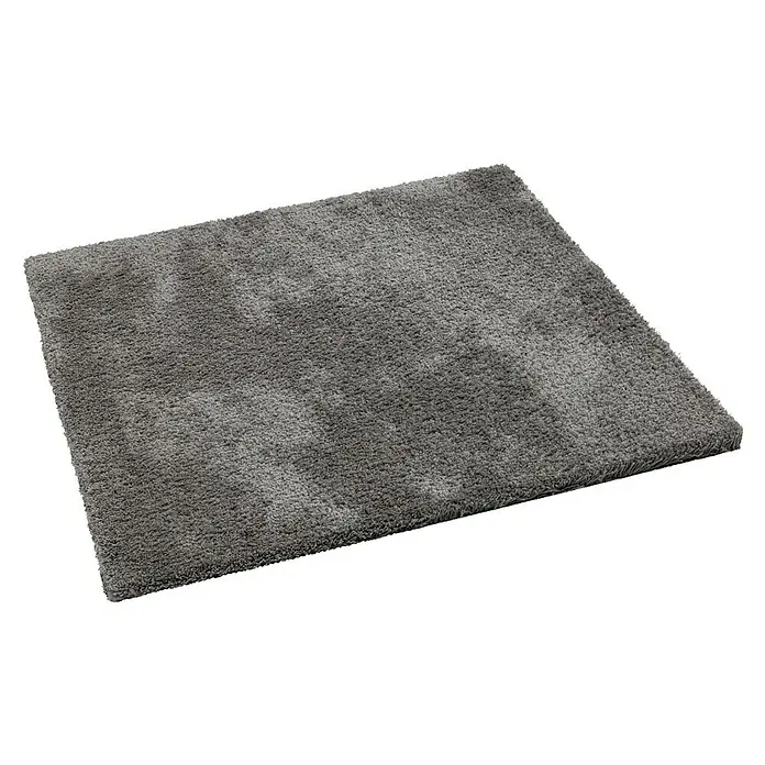 Teppichfliese Amazing - Hochflor, 100 % Polyester, Grau - Weicher, grauer, rechteckiger Hochflorteppich.