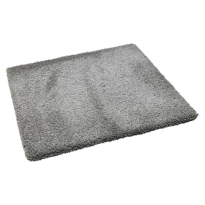 Teppichfliese Amazing - Hochflor, 100 % Polyester, Hellgrau - Grauer rechteckiger Hochflor-Teppich, ideal für Komfort und Textur auf jedem Boden.
