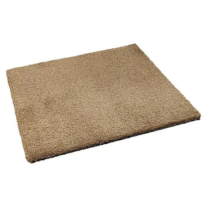 Teppichfliese Amazing - Hochflor, 100 % Polyester, Hellbraun - Hellbrauner Hochflor-Teppich mit weicher, strukturierter Oberfläche.