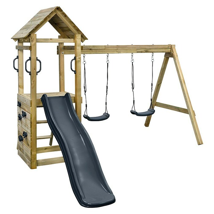 Swing King Dječji toranj za igru Maria  (D x Š x V: 300 x 235 x 210 cm, Tobogan antracit boje) | BAUHAUS