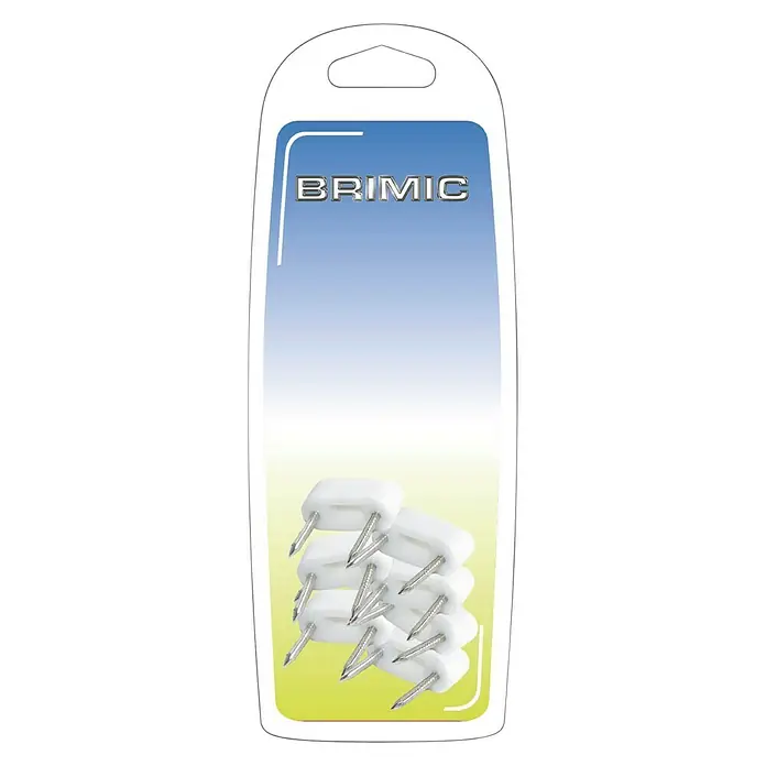 Tope de puerta de armario grande - Plástico, Blanco - Paquete de chinchetas blancas con puntas de acero para uso doméstico o en la oficina.