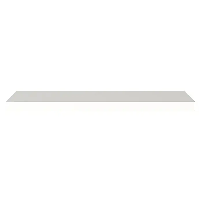 Regalux Wandboard XL4 - L x B x H: 23,5 x 80 x 3,8 cm, Weiß, Belastbarkeit: 12 kg - Das Bild zeigt eine einfache, schlichte weiße Küchenabzugshaube, die sich perfekt in jede moderne Küchenzeile integriert und für saubere Luft sorgt.