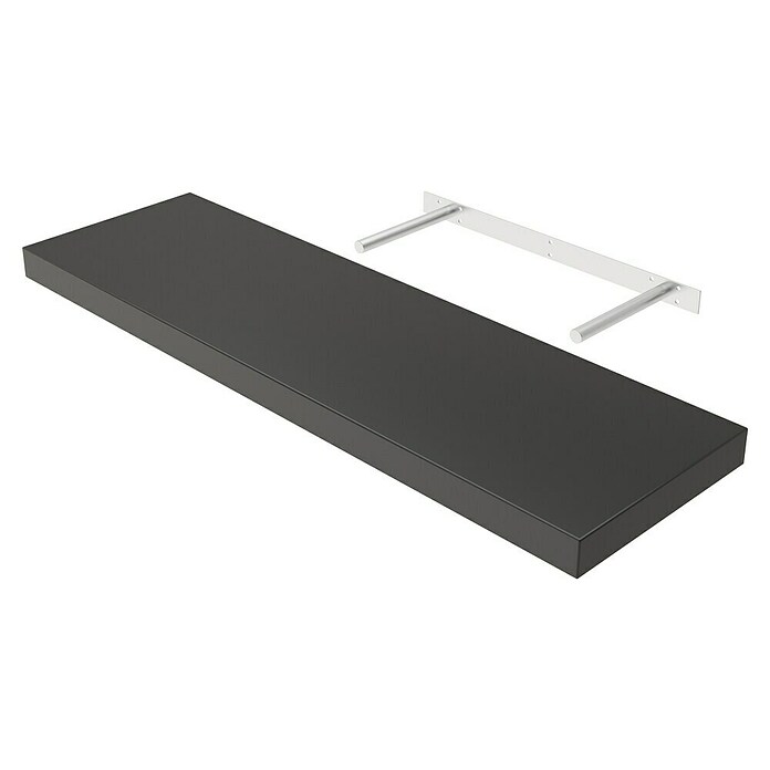 Regalux Wandboard XL4 (24 x 80 x 3,8 cm, Schwarz, Belastbarkeit: 12 kg)
