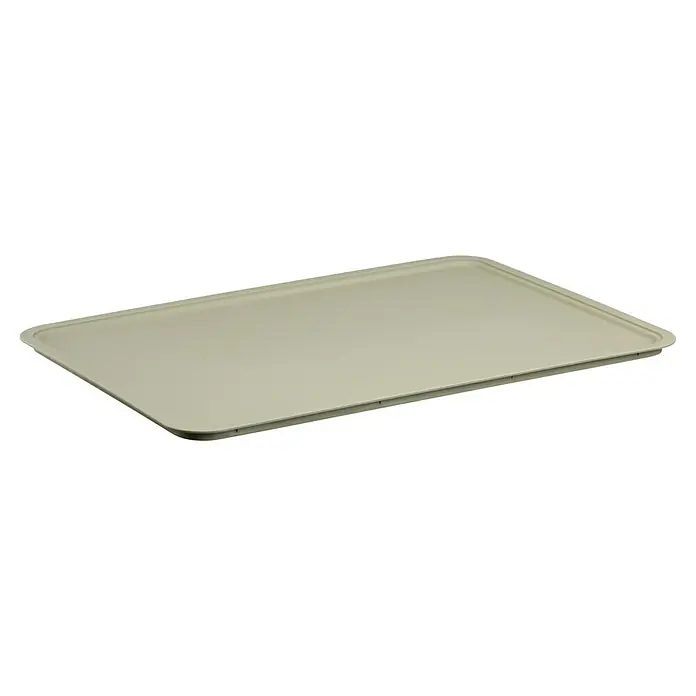 Deckel Akita - L x B x H: 36,8 x 52,8 x 1,4 cm, Beige, Kunststoff - Helle, beige rechteckige Abdeckung mit leicht erhöhtem Rand.