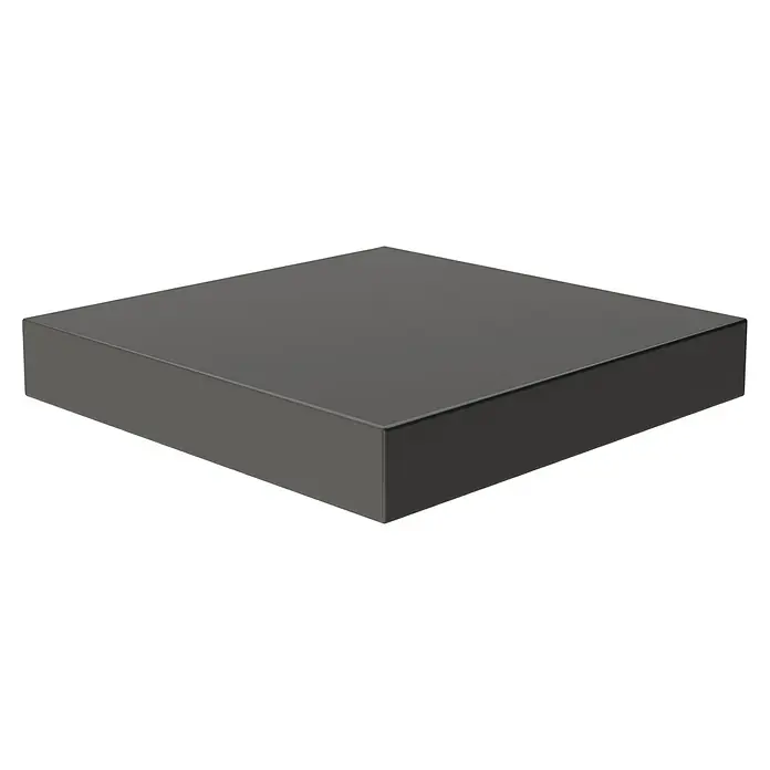 Regalux Wandboard XL4 - L x B x H: 23,5 x 24 x 3,8 cm, Schwarz, Belastbarkeit: 5 kg - Grauer Quader mit ebenen Flächen und präzisen Kanten, der eine schlichte Eleganz und moderne Ästhetik ausstrahlt. Ein stilvolles Designelement.