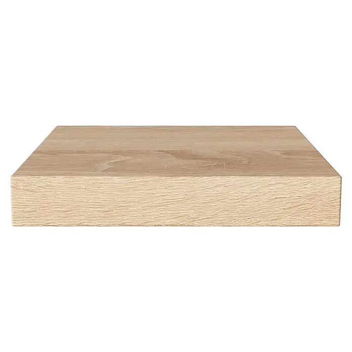 Regalux Wandboard XL4 - L x B x H: 23,5 x 24 x 3,8 cm, Eiche, Belastbarkeit: 5 kg - Nahaufnahme einer Holzspanplatte mit hellbrauner Oberfläche und sichtbarer Holzstruktur, ideal für Möbelbau und Innenausbau.