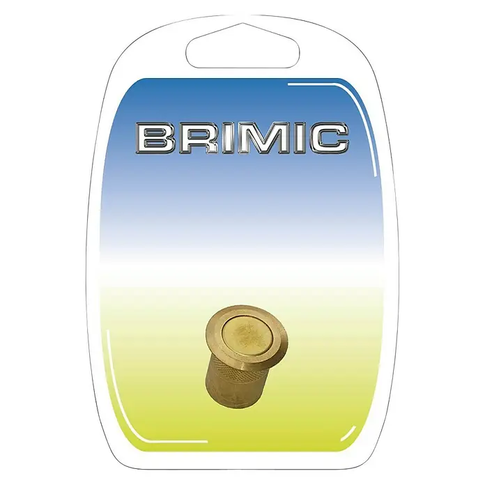 Micel Brimic Tirador empotrable 91174 - Diámetro exterior: 22 mm, Latón, Apto para: Puertas correderas - Producto BRIMIC empaquetado. Componente BRIMIC dorado en envase transparente, ideal para instalaciones y reparaciones profesionales.