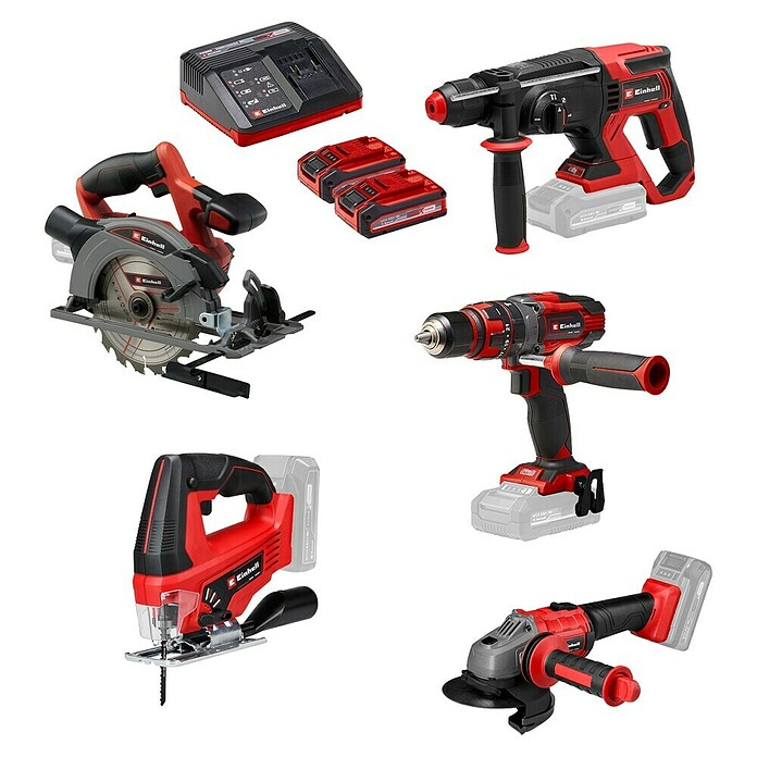 Einhell PXC 18V Set orodij TE-TK 18/5 + 2  (18 V, 2 bateriji, 3 Ah, 10 -del.) | 2296 - Akkuschrauber/Akkubohrschrauber Marke | BBDI - Akkugeräte | BBD - Elektro WZ/Großmaschinen | BB - ElektroWZ/Großmaschinen | B - Werkz/Masch/Maschzubeh/Auto | BAUHAUS