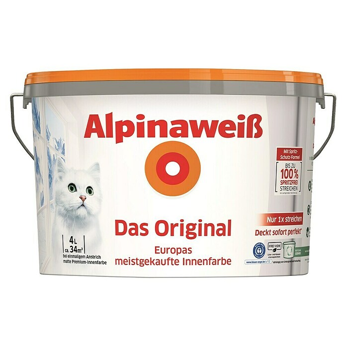 Alpina Alpinaweiß Wandfarbe Das Original (Weiß, 4 l, Matt)