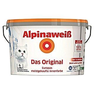Alpina Alpinaweiß Wandfarbe Das Original (Weiß, Matt, 4 l, Konservierungsmittelfrei)