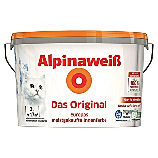 Alpina Alpinaweiß Wandfarbe Das Original (Weiß, Matt, 2 l, Konservierungsmittelfrei)