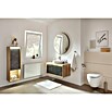Lanzet Dune Midischrank (B x T x H: 40,3 x 32,5 x 121,6 cm, Berg Eiche/Grau-Marmor, DIN Anschlag: Rechts) | BAUHAUS