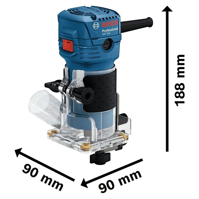 Bosch Professional Električna glodalica GKF 550  (550 W, 33.000 okr/min, Promjer držača alata: 6 mm) | BAUHAUS