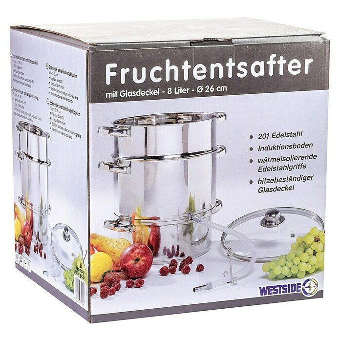 Topf - Fruchtentsafter Edelstahl (Edelstahl, Fassungsvermögen: 8 l) | BAUHAUS