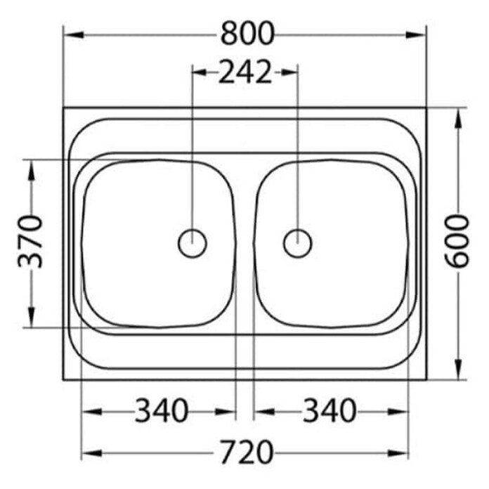 Alveus Vgradno korito Classic 40  (800 x 600 mm, Nerjavno jeklo) | 4173 - Einbauspülen Edelstahl | DCFC - Spülen | DCF - Küche | DC - Sanitärinstallation | D - Sanitär | BAUHAUS