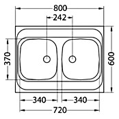 Alveus Vgradno korito Classic 40  (800 x 600 mm, Nerjavno jeklo) | 4173 - Einbauspülen Edelstahl | DCFC - Spülen | DCF - Küche | DC - Sanitärinstallation | D - Sanitär | BAUHAUS