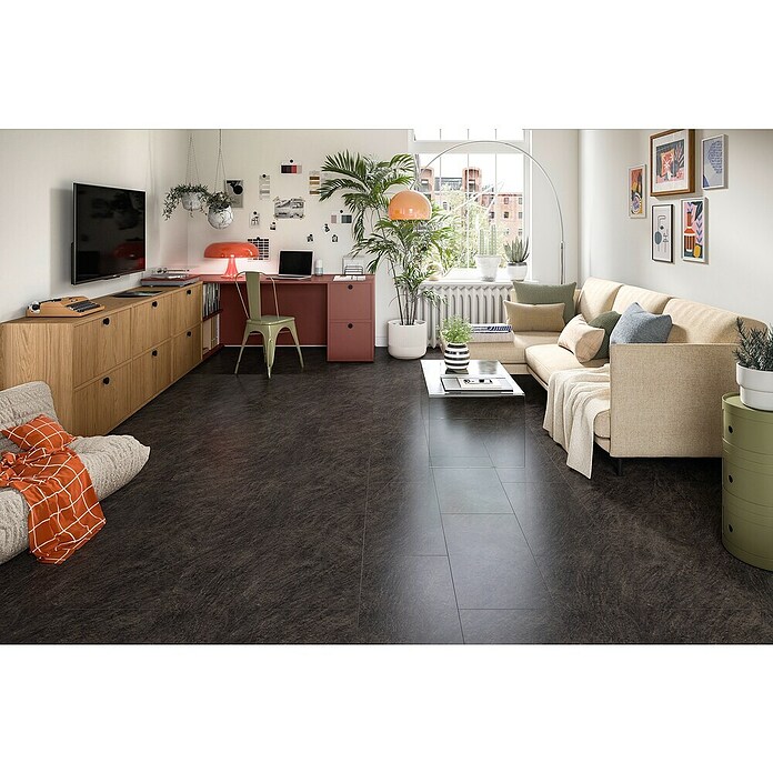 Egger Laminaat NatureSense Aqua Cupria Leisteen (1.292 x 327 x 8 mm, Planken, Zwart) | BAUHAUS