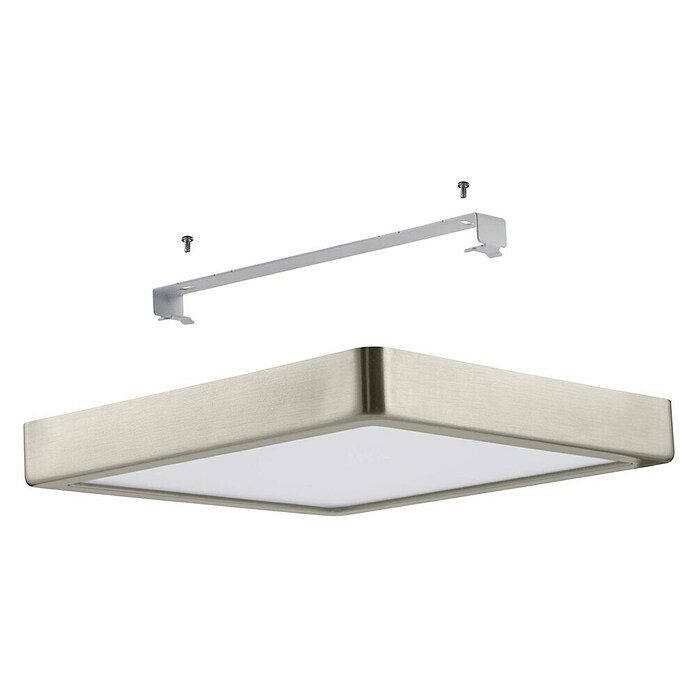 Eglo connect.z Led-plafondlamp FUEVA-Z (l x b x h: 21 x 21 x 2,8 cm, Dimbaar, Nikkel) | BAUHAUS