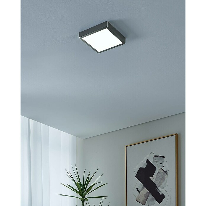 Eglo connect.z Led-plafondlamp FUEVA-Z (l x b x h: 21 x 21 x 2,8 cm, Dimbaar, Nikkel) | BAUHAUS
