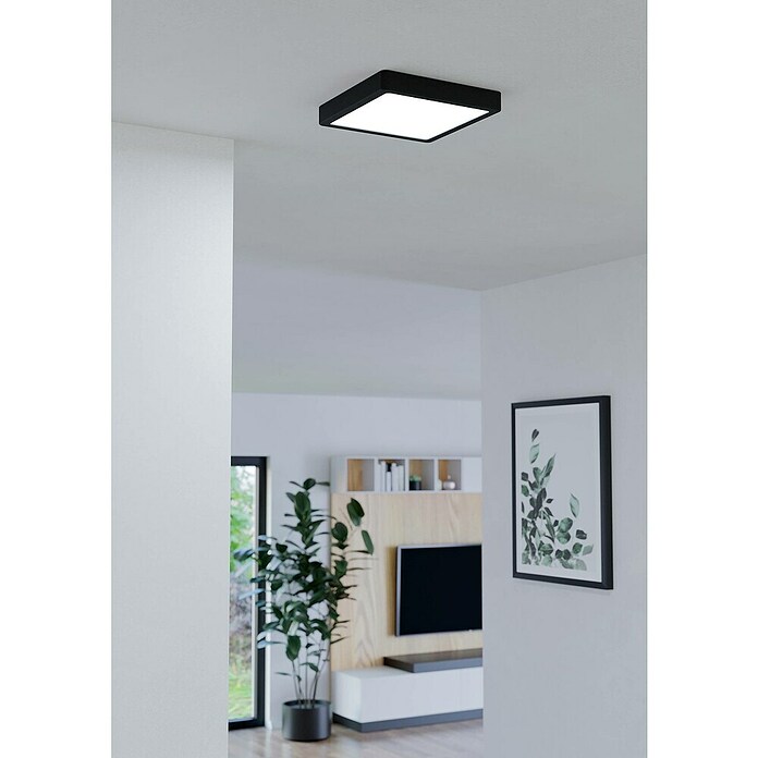Eglo connect.z Led-plafondlamp FUEVA-Z (l x b x h: 21 x 21 x 2,8 cm, Dimbaar, Zwart) | BAUHAUS