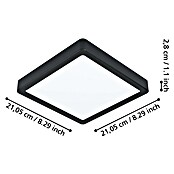 Eglo connect.z Led-plafondlamp FUEVA-Z (l x b x h: 21 x 21 x 2,8 cm, Dimbaar, Zwart) | BAUHAUS