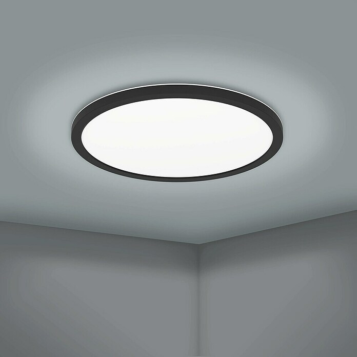 Eglo connect.z Led-plafondlamp ROVITO-Z rond (Ø x h: 29,5 x 2,5 cm, Dimbaar, Zwart) | BAUHAUS