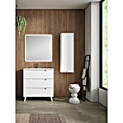 Mueble de lavabo Claire (L x An x Al: 45 x 80 x 81 cm, Blanco, 1 seno, empotrado, salida central, Número de cajones: 3 ud.) | BAUHAUS