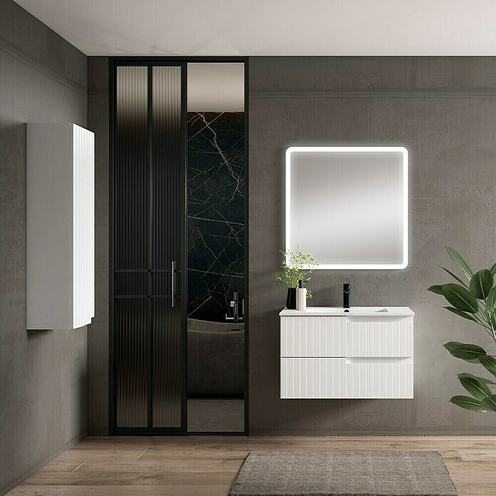 Mueble de lavabo Claire (L x An x Al: 45 x 80 x 50 cm, Blanco, Mate) | BAUHAUS